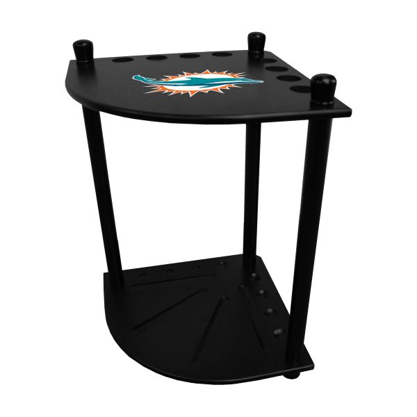 Miami Dolphins Solid Wood Corner Cue Rack 4