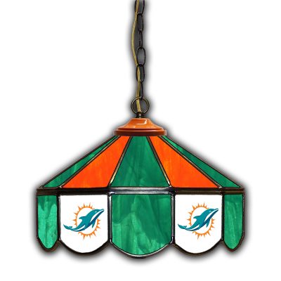 Miami Dolphins Stained Glass 14-in Pub Light