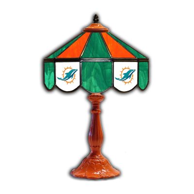 Miami Dolphins Tiffany Style 21 inch Glass Table Lamp