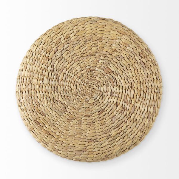 Michelle 17.7L x 17.7W x 17.7H Light Brown Woven Seagrass Round Pouf 2
