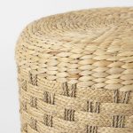 Michelle 17.7L x 17.7W x 17.7H Light Brown Woven Seagrass Round Pouf