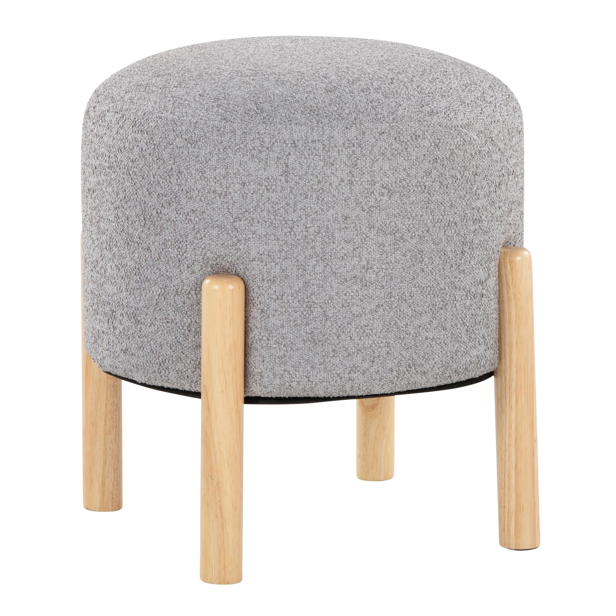 Michelle Contemporary Natural Wood Light Grey Ottoman 4 Michelle Contemporary Natural Wood Light Grey Ottoman - Image 4