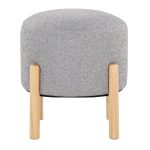 Michelle Contemporary Natural Wood Light Grey Ottoman 12 Michelle Contemporary Natural Wood Light Grey Ottoman