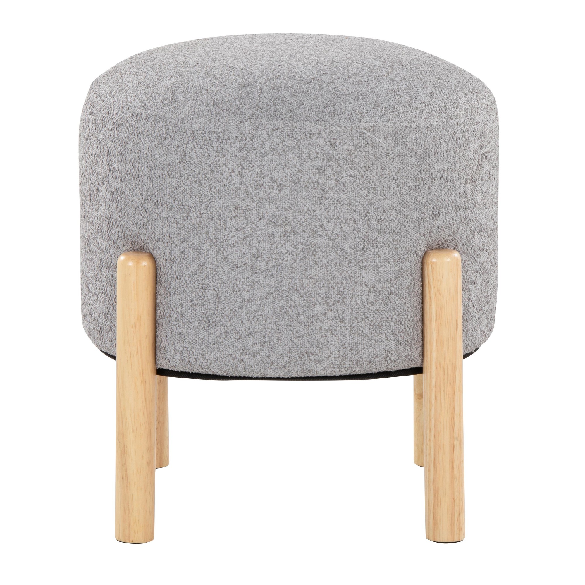 Michelle Contemporary Natural Wood Light Grey Ottoman 5 Michelle Contemporary Natural Wood Light Grey Ottoman - Image 5