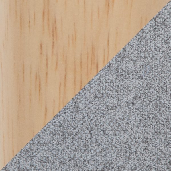 Michelle Contemporary Natural Wood Light Grey Ottoman 6