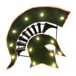 Michigan State-Spartan Head Logo Lighted Recycled Metal Sign 5 Michigan State-Spartan Head Logo Lighted Recycled Metal Sign