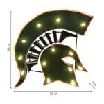 Michigan State-Spartan Head Logo Lighted Recycled Metal Sign 4 Michigan State-Spartan Head Logo Lighted Recycled Metal Sign