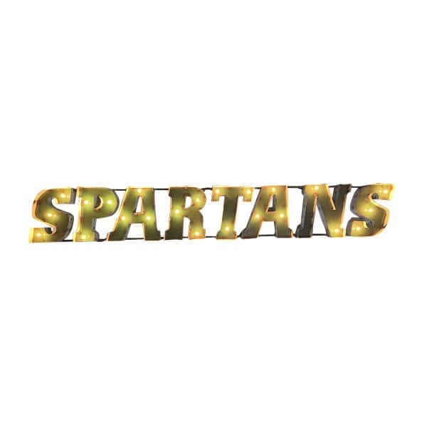 Michigan State Spartans Lighted Recycled Metal Sign 1