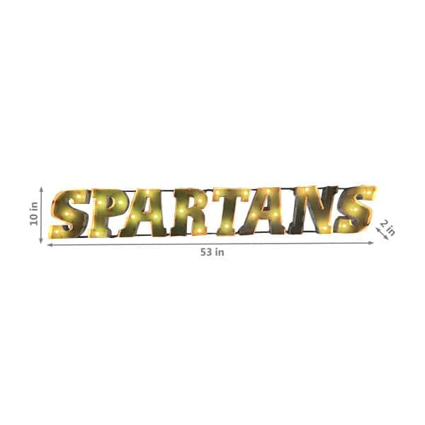 Michigan State Spartans Lighted Recycled Metal Sign