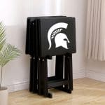 Michigan State TV Trays W/Stand