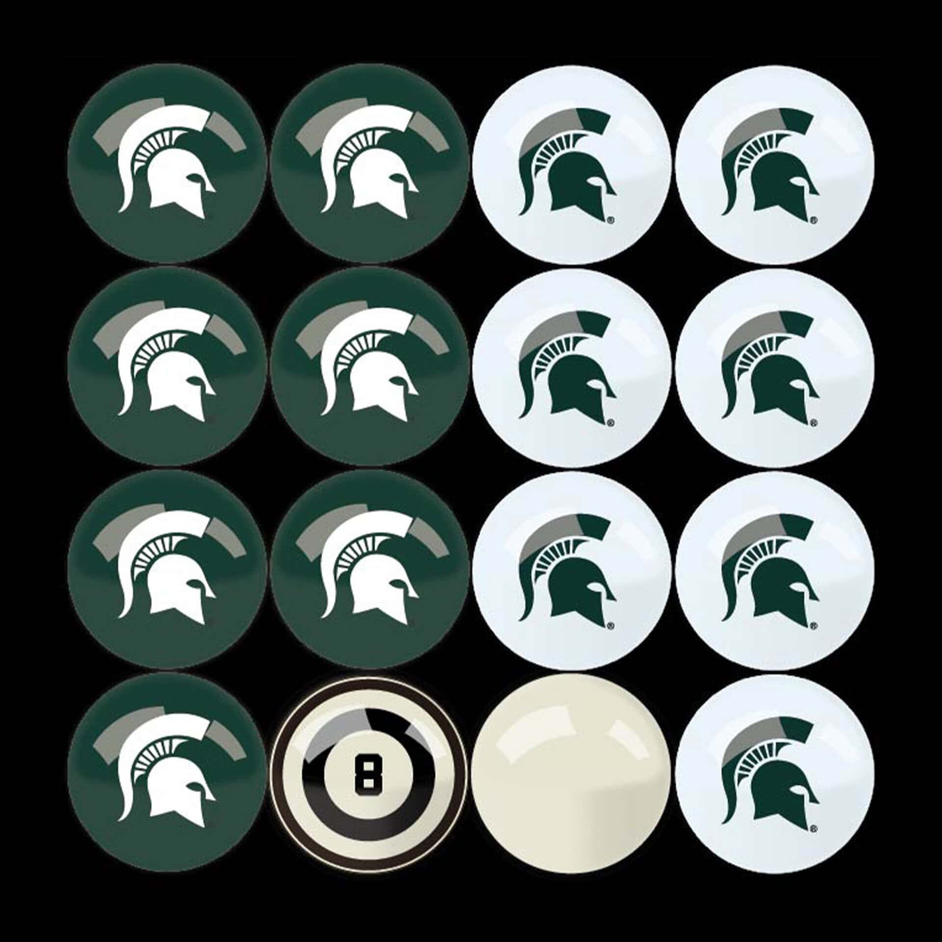 Michigan State University Billiard Balls with Numbers 6 Michigan State University Billiard Balls with Numbers - Image 6