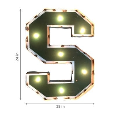 Michigan State-inchS-inch Logo Lighted Recycled Metal Sign
