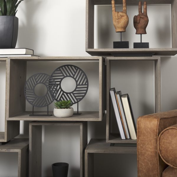 Micra 9.1L x 2.6W x 10.9H Matte Black Metal Decorative Object on a Stand 4
