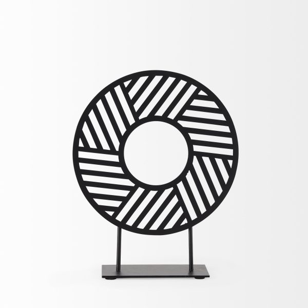 Micra 9.1L x 2.6W x 10.9H Matte Black Metal Decorative Object on a Stand 5