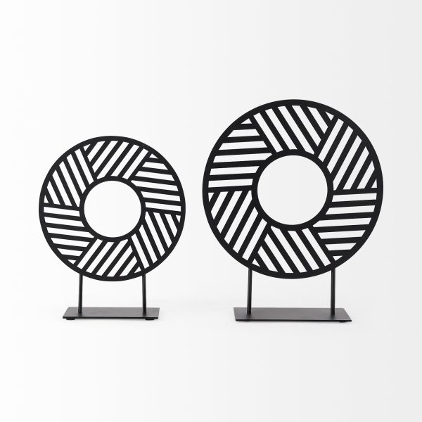 Micra 9.1L x 2.6W x 10.9H Matte Black Metal Decorative Object on a Stand 7