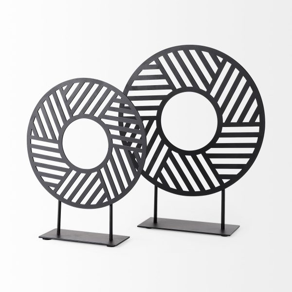 Micra 9.1L x 2.6W x 10.9H Matte Black Metal Decorative Object on a Stand 8