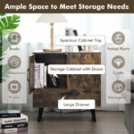 Mid-Century Modern Storage Cabinet with Doors and Drawer