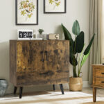 Mid-Century Modern Storage Cabinet with Doors and Drawer