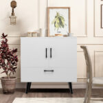 Mid-Century Modern Storage Cabinet with Doors and Drawer