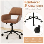 Retro Brown Faux Leather Office Chair with Adjustable Height