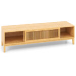 Mid-Century Bamboo TV Stand with Sliding Doors for 65-Inch TVs 11 Mid-Century Bamboo TV Stand with Sliding Doors for 65-Inch TVs