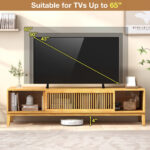 Mid-Century Bamboo TV Stand with Sliding Doors for 65-Inch TVs 14 Mid-Century Bamboo TV Stand with Sliding Doors for 65-Inch TVs