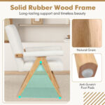 Mid Century Modern Rubber Wood Sherpa Accent Chair White 14 Mid Century Modern Rubber Wood Sherpa Accent Chair White
