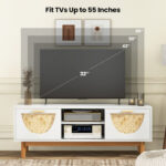 Mid Century Modern TV Stand with Bamboo Woven Drawer Fronts 14 Mid Century Modern TV Stand with Bamboo Woven Drawer Fronts