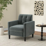 Mid Century Modern Tufted Velvet Accent Chair with Armrests 8 Mid Century Modern Tufted Velvet Accent Chair with Armrests