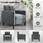 Mid Century Modern Tufted Velvet Accent Chair with Armrests 12 Mid Century Modern Tufted Velvet Accent Chair with Armrests