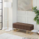 Midas Contemporary Brown Velvet Storage Bench Gold Steel Frame LumiSource 19 Midas Contemporary Brown Velvet Storage Bench Gold Steel Frame LumiSource