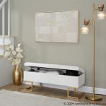 Midas Gold White Velvet Contemporary Storage Bench 13 Midas Gold White Velvet Contemporary Storage Bench
