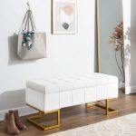 Midas Gold White Velvet Contemporary Storage Bench 15 Midas Gold White Velvet Contemporary Storage Bench