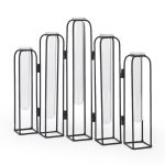 Mila 13.4L x 2.5W x 11.0H Metal and Glass Decorative Accent
