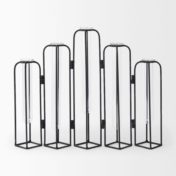 Mila 13.4L x 2.5W x 11.0H Metal and Glass Decorative Accent 3