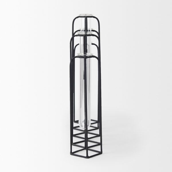 Mila 13.4L x 2.5W x 11.0H Metal and Glass Decorative Accent 4