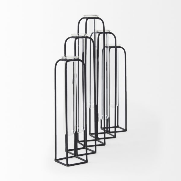 Mila 13.4L x 2.5W x 11.0H Metal and Glass Decorative Accent 5