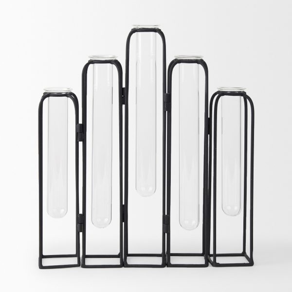 Mila 13.4L x 2.5W x 11.0H Metal and Glass Decorative Accent 6