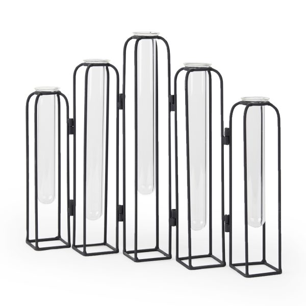 Mila 13.4L x 2.5W x 11.0H Metal and Glass Decorative Accent