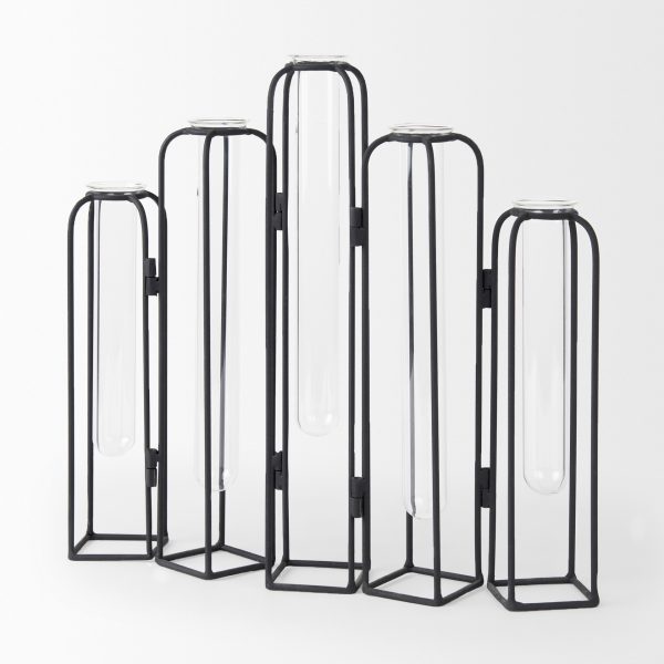 Mila 13.4L x 2.5W x 11.0H Metal and Glass Decorative Accent 7