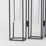 Mila 13.4L x 2.5W x 11.0H Metal and Glass Decorative Accent