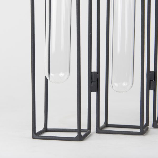 Mila 13.4L x 2.5W x 11.0H Metal and Glass Decorative Accent 9