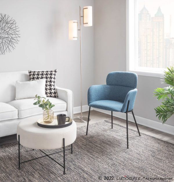 Milan Black Metal Blue Noise Contemporary Chairs Set of 2 2