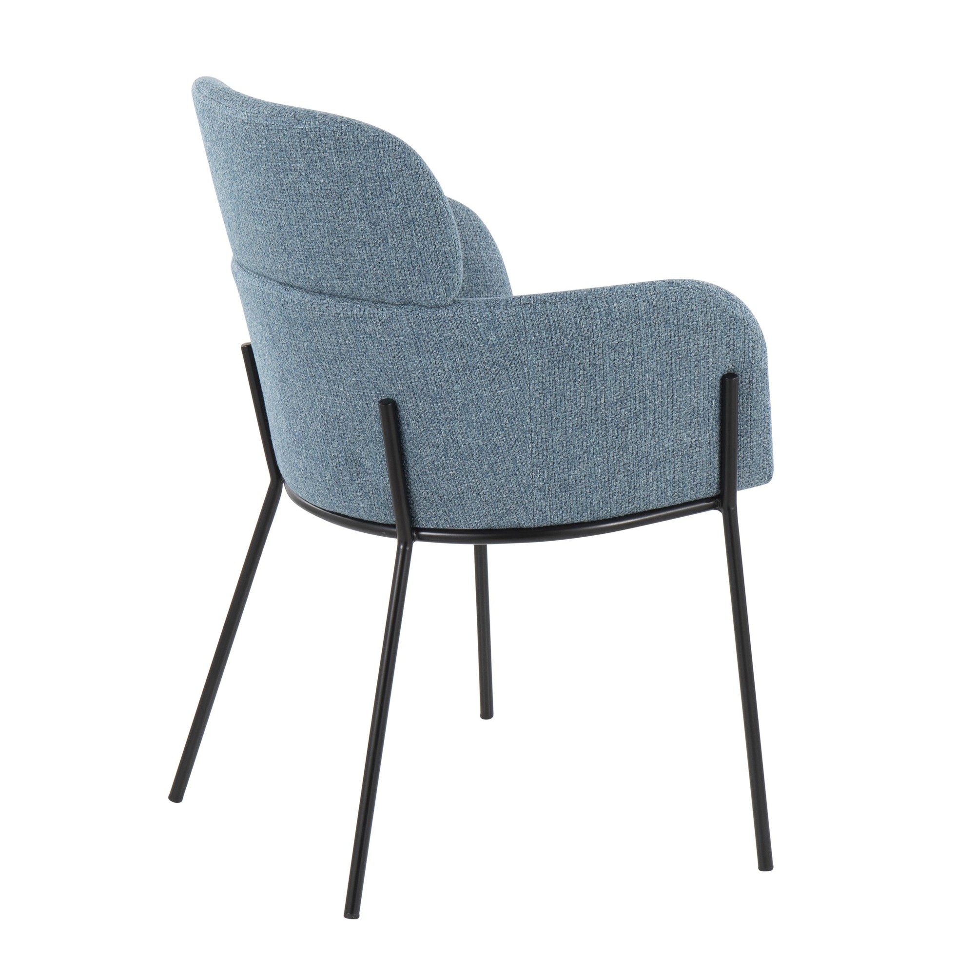 Milan Black Metal Blue Noise Contemporary Chairs (Set of 2) 8 Milan Black Metal Blue Noise Contemporary Chairs (Set of 2) - Image 8