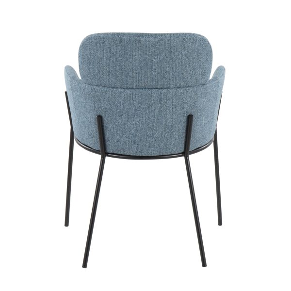 Milan Black Metal Blue Noise Contemporary Chairs Set of 2 8