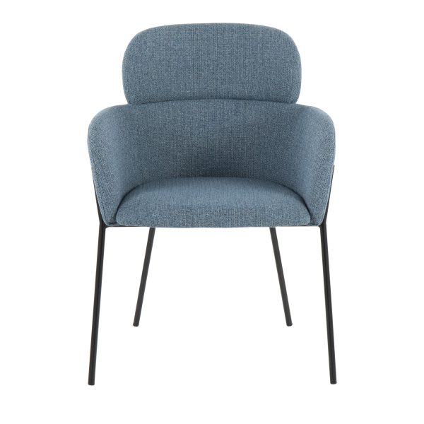 Milan Black Metal Blue Noise Contemporary Chairs Set of 2 9