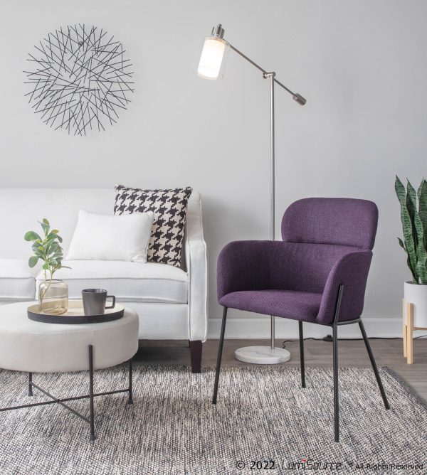 Milan Black Metal Purple Noise Contemporary Chairs Set of 2 2