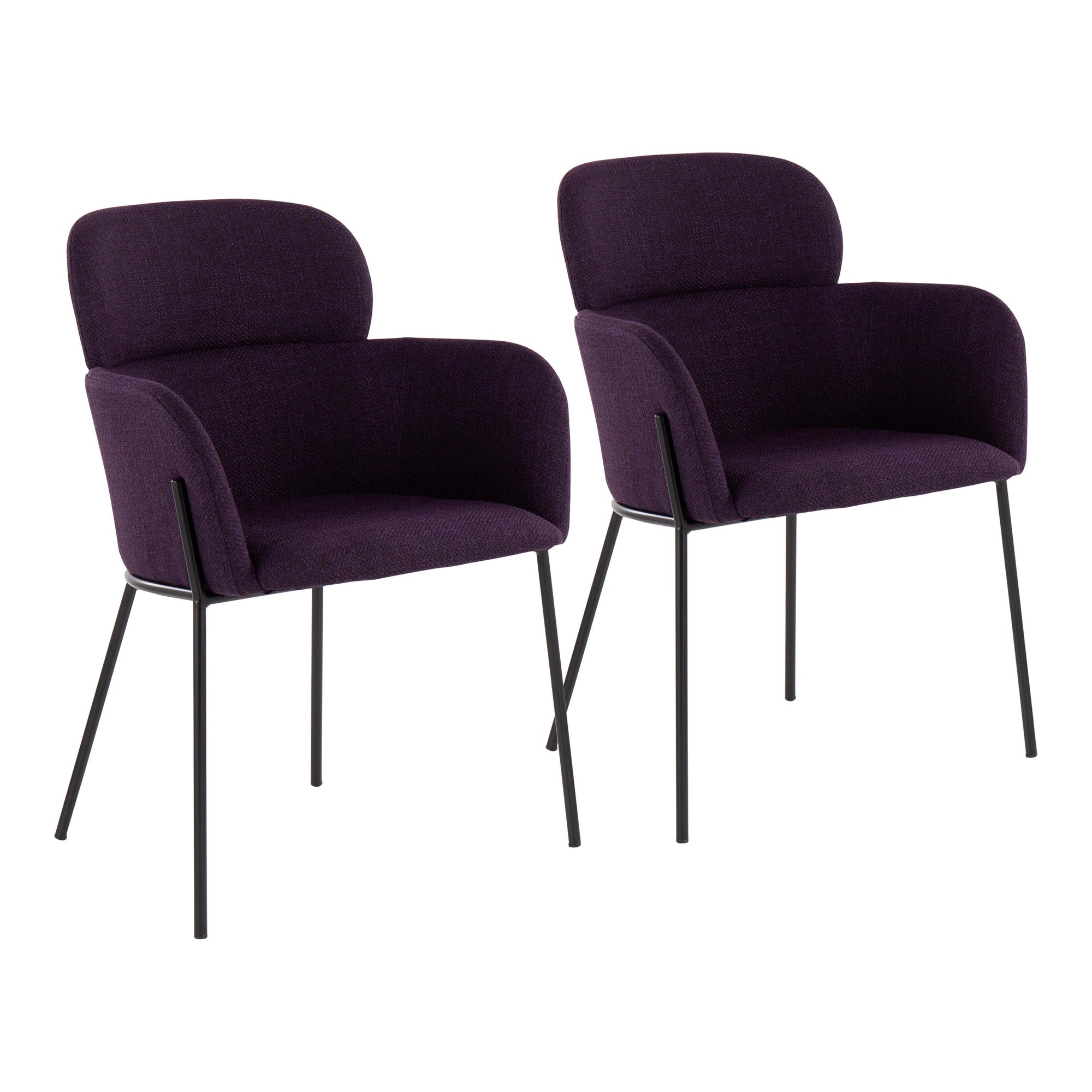 Milan Black Metal Purple Noise Contemporary Chairs (Set of 2) 5 Milan Black Metal Purple Noise Contemporary Chairs (Set of 2) - Image 5