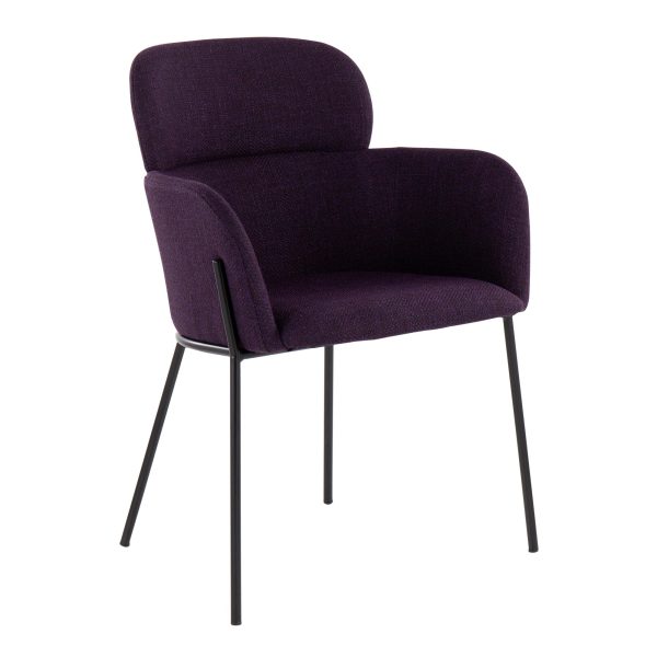 Milan Black Metal Purple Noise Contemporary Chairs Set of 2 5