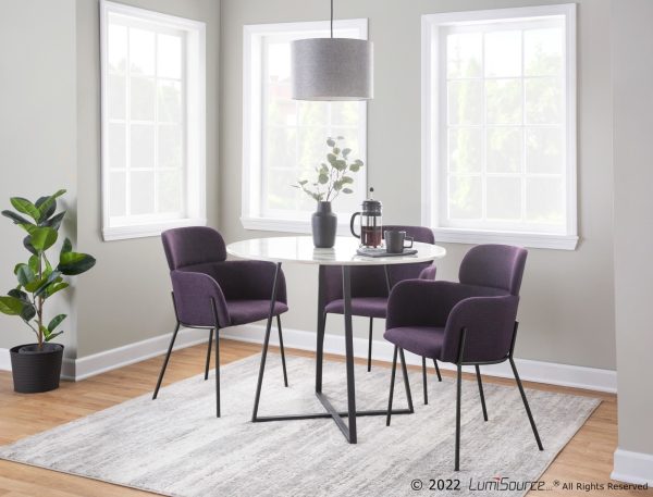 Milan Black Metal Purple Noise Contemporary Chairs Set of 2